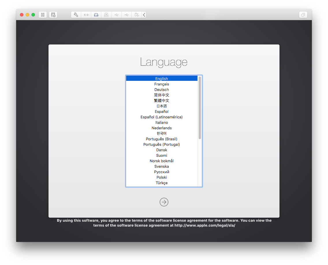 Virtual Machine - LanguageChooser
