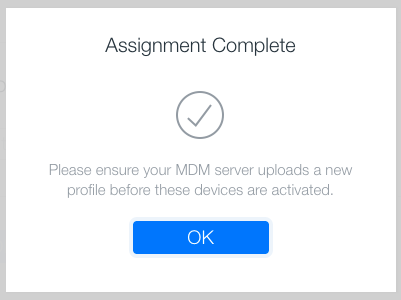Apple - DEP Assign Devices Successful